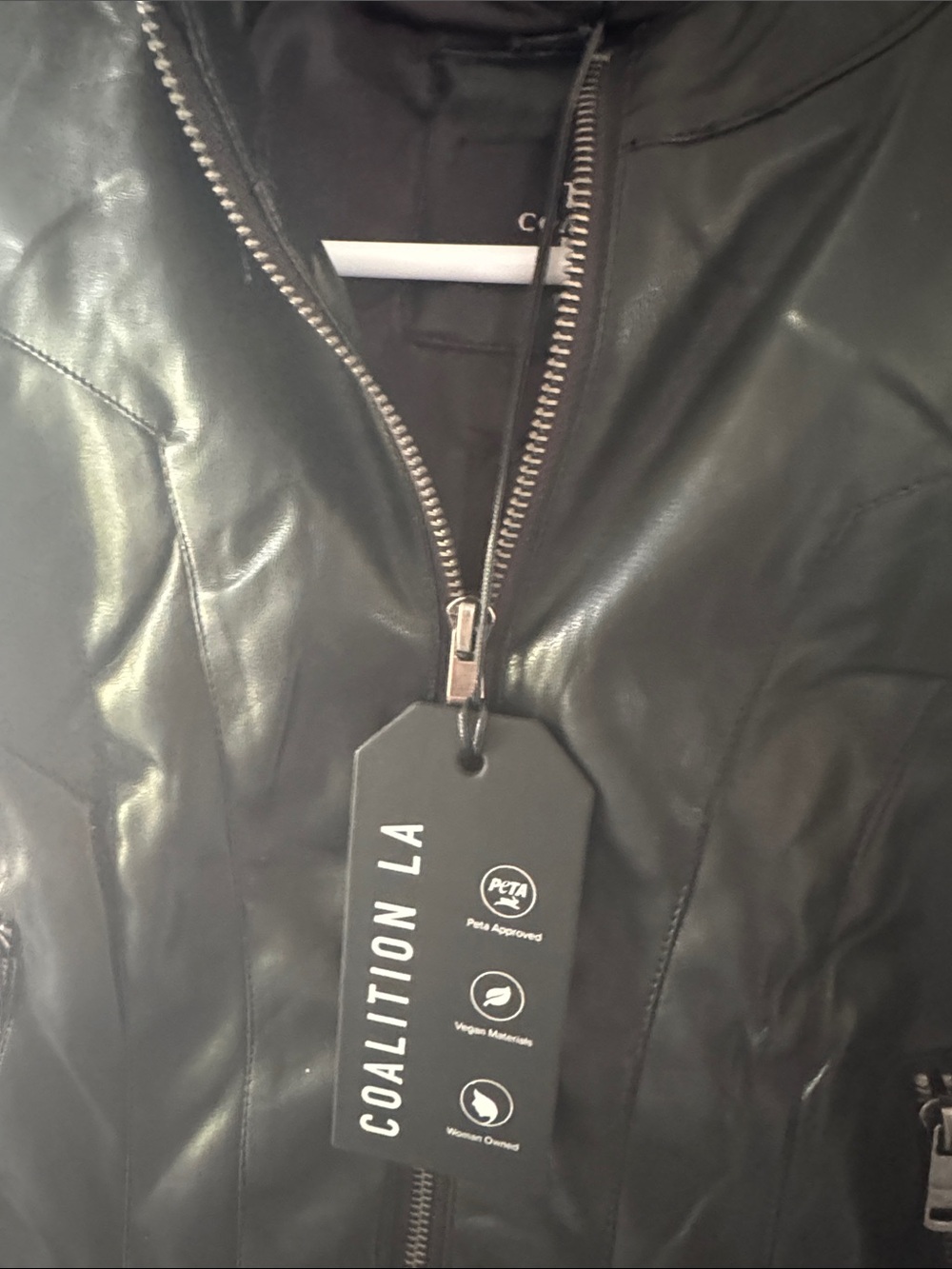 Super Soft Coalition LA Women's Black Vegan Leather Fringe Jacket - Picture 3 of 4